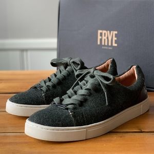 Frye Ivy Low Lace Womens Wool Sneakers Olive